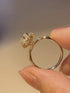 18K Gold Plated Moissanite Sterling Silver Flower Engagement Ring Ada